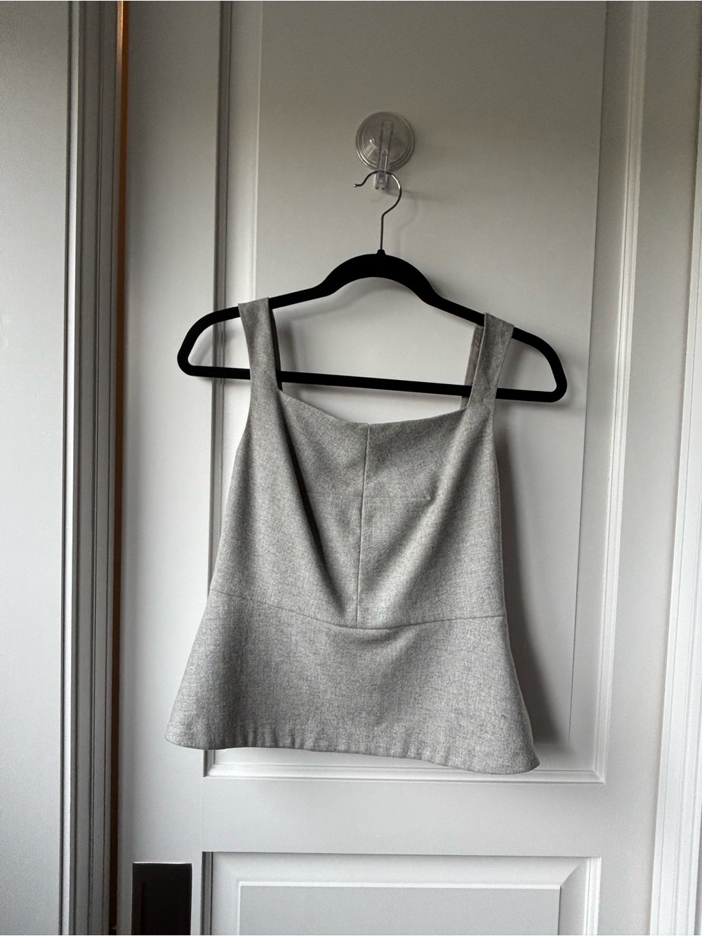 Banana Republic Light Gray Square-Neck Peplum Tank